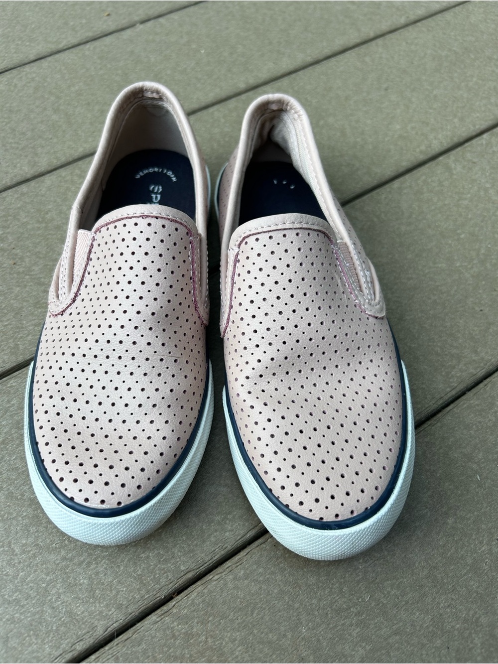 Women’s  Slip-On Perforated Casual Shoes - Light Pink